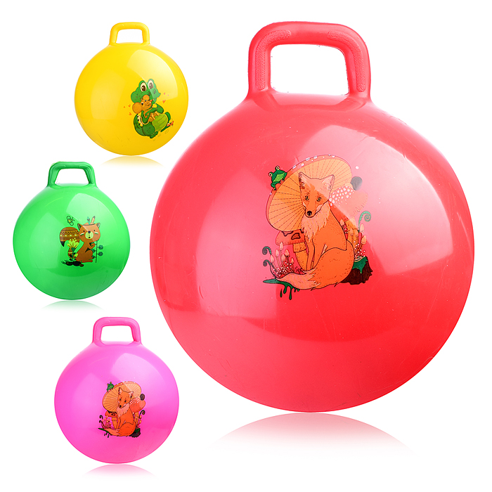 Мяч с ручкой 45см 00-0651 "Зверята" ( цвет в ассортименте)