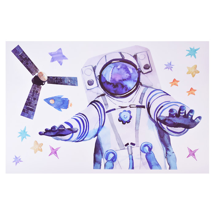 Фото к товару Интерьерная наклейка "В Космосе" 60x90 см, ПВХ,в пластиковом пакете с блистерным подвесом Интерьерная наклейка "В Космосе" 60x90 см, ПВХ,в пластиковом пакете с блистерным подвесом