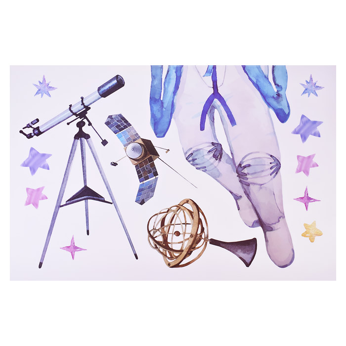 Фото к товару Интерьерная наклейка "В Космосе" 60x90 см, ПВХ,в пластиковом пакете с блистерным подвесом Интерьерная наклейка "В Космосе" 60x90 см, ПВХ,в пластиковом пакете с блистерным подвесом