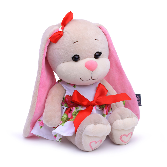 Зайка Лин в летнем цветочном платье, 20 см, 