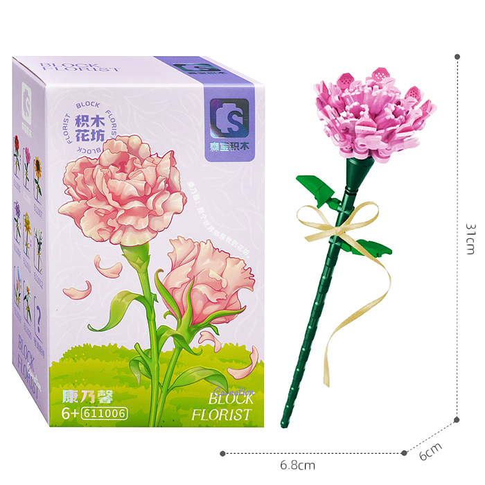 Конструктор 611006 "Цветок: Гвоздика" (98 дет.) в коробке Конструктор 611006 "Цветок: Гвоздика" (98 дет.) в коробке