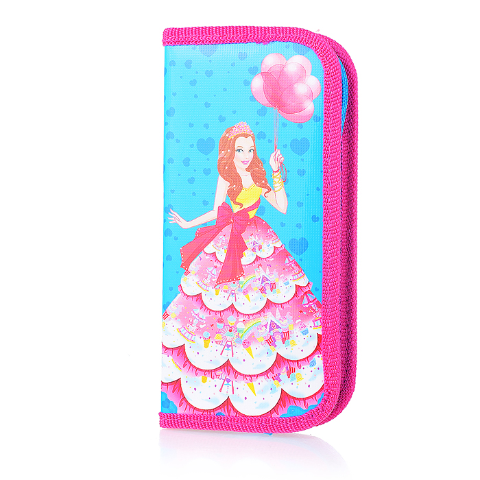 Пенал односекционный средний "Принцесса с шариками" Пенал односекционный средний "Принцесса с шариками"