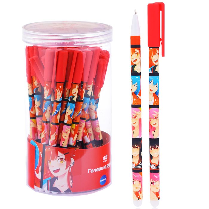 Ручка гелевая прорезиненная Аниме "Подружки" цвет чернил синий, 0,5 мм в пластиковом тубусе Ручка гелевая прорезиненная Аниме "Подружки" цвет чернил синий, 0,5 мм в пластиковом тубусе