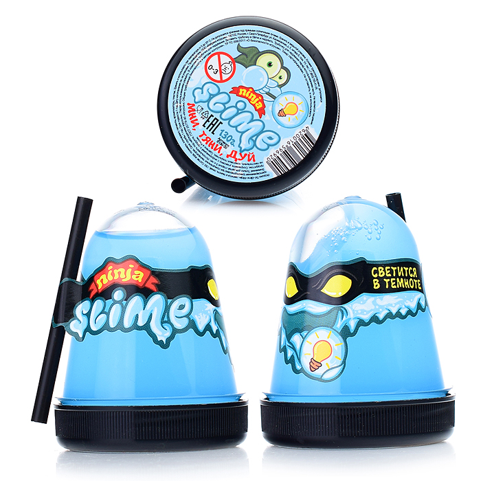 Лизун "Slime "Ninja" светится в темноте, синий, 130 г. Лизун "Slime "Ninja" светится в темноте, синий, 130 г.