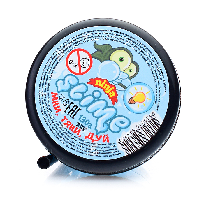 Фото к товару Лизун "Slime "Ninja" светится в темноте, синий, 130 г. Лизун "Slime "Ninja" светится в темноте, синий, 130 г.