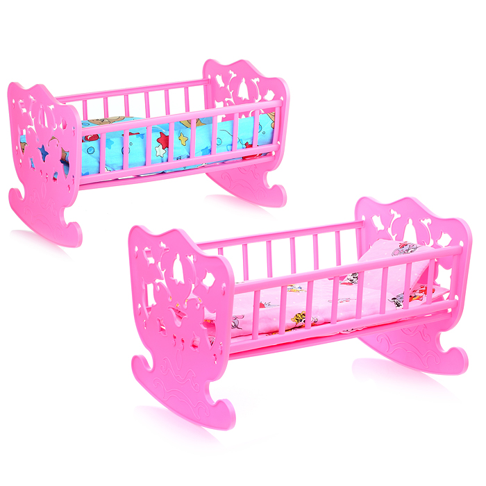 Кровать кукольная (48*30см) с комплектом белья (матрас, подушка, одеяло) (4 пр.) Кровать кукольная (48*30см) с комплектом белья (матрас, подушка, одеяло) (4 пр.)