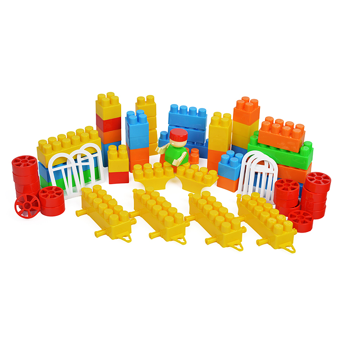 Фото к товару Игрушка-конструктор детский, набор "Паровозик" 68 деталей Игрушка-конструктор детский, набор "Паровозик" 68 деталей