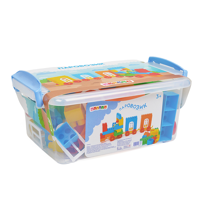 Фото к товару Игрушка-конструктор детский, набор "Паровозик" 68 деталей Игрушка-конструктор детский, набор "Паровозик" 68 деталей