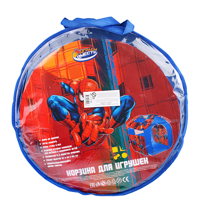 Фото к товару Палатка детская игровая "Человек-паук" 83х80х105см, в сумке Палатка детская игровая "Человек-паук" 83х80х105см, в сумке