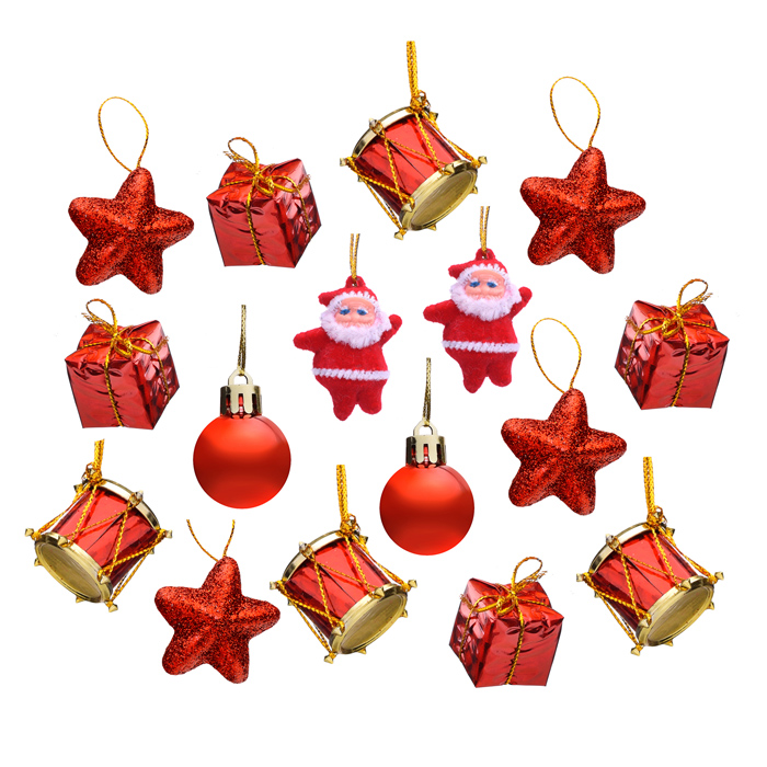 Набор новогодних украшений S1633 "Сказка" (3см.*16шт.) Набор новогодних украшений S1633 "Сказка" (3см.*16шт.)