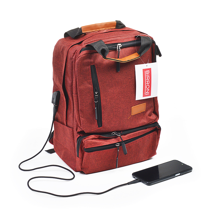 Набор школьных принадлежностей 29х41х14 см BIRRONI BI-03-031/036/034 (рюкзак красный, сумка, пенал)