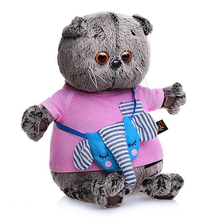 Кот Басик в футболке и с сумочкой - слоник