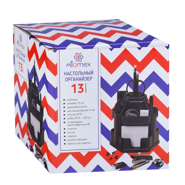 Фото к товару Органайзер настольный "Attomex" 13 предметов, черный шестигранный, вращающийся, в картонной коробке Органайзер настольный "Attomex" 13 предметов, черный шестигранный, вращающийся, в картонной коробке