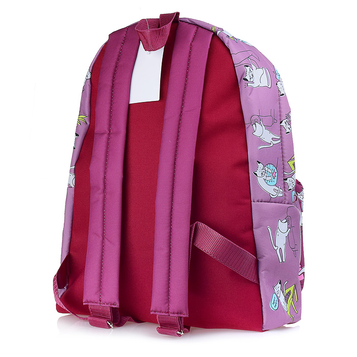 Рюкзак мягкий "Коты-хулиганы бордо" 1 отделение, на молнии с двумя бегунками