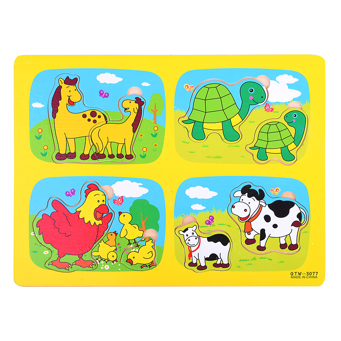 Пазл-вкладыш D1653 "Животные и их детеныши" Пазл-вкладыш D1653 "Животные и их детеныши"