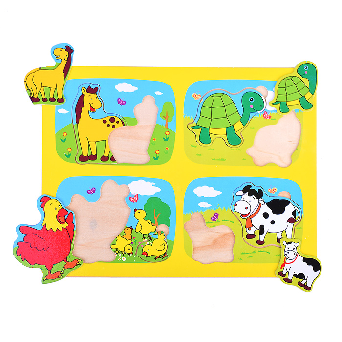 Фото к товару Пазл-вкладыш D1653 "Животные и их детеныши" Пазл-вкладыш D1653 "Животные и их детеныши"