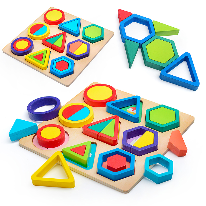 Пазл-вкладыш D1663 "Цветные фигуры" Пазл-вкладыш D1663 "Цветные фигуры"