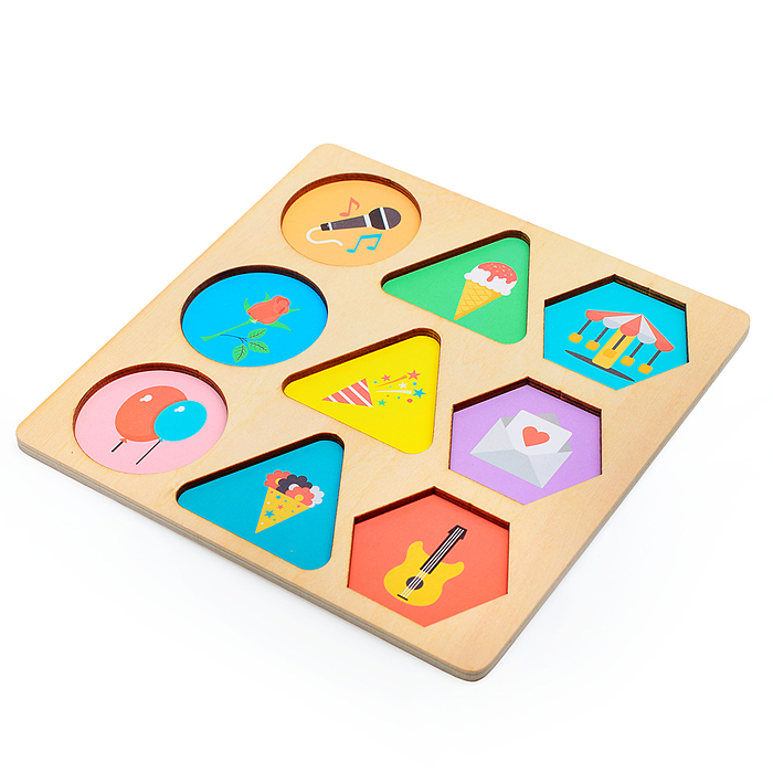 Пазл-вкладыш D1663 "Цветные фигуры"