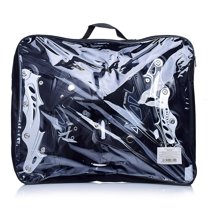 Фото к товару Роликовые коньки U001753Y раздвижные, PU колёса, размер L, черные, в сумке Роликовые коньки U001753Y раздвижные, PU колёса, размер L, черные, в сумке