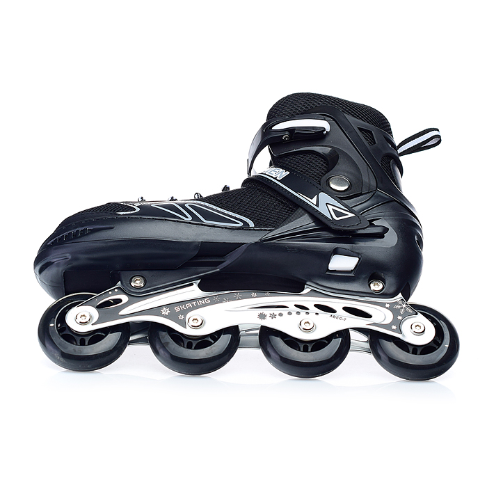 Фото к товару Роликовые коньки U001753Y раздвижные, PU колёса, размер L, черные, в сумке Роликовые коньки U001753Y раздвижные, PU колёса, размер L, черные, в сумке