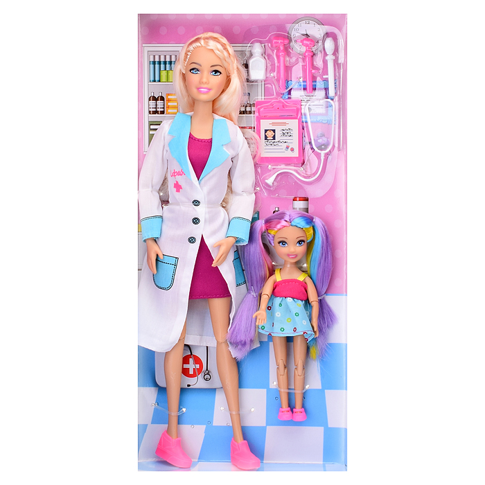 Кукла София врач, 29 см, с пациентом Машенька и акс, руки и ноги сгиб, в коробке