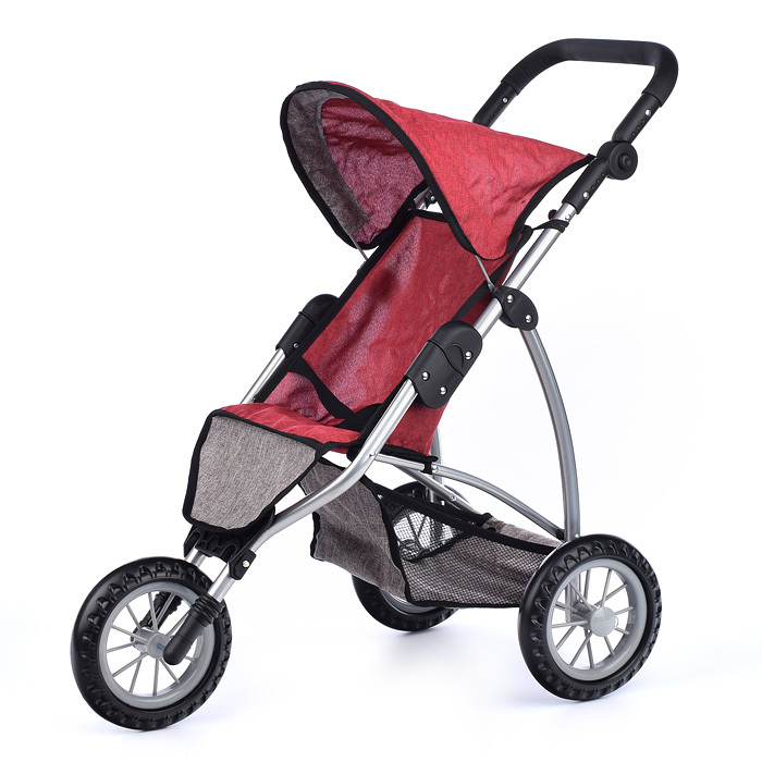 Коляска для кукол 9354 металлическая, складная, прогулочная с козырьком, с  корзиной, большие 