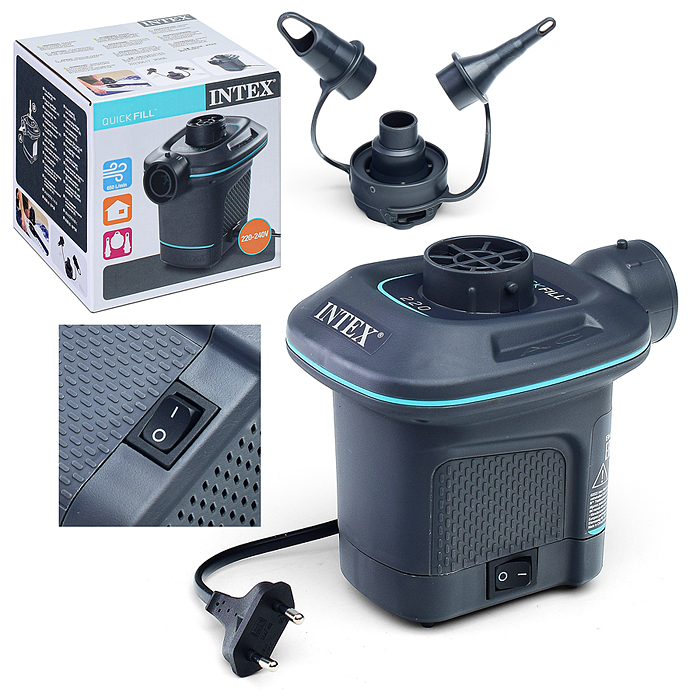 Компрессор воздушный, 3 насадки, 220-240V, 66640 INTEX Компрессор воздушный, 3 насадки, 220-240V, 66640 INTEX