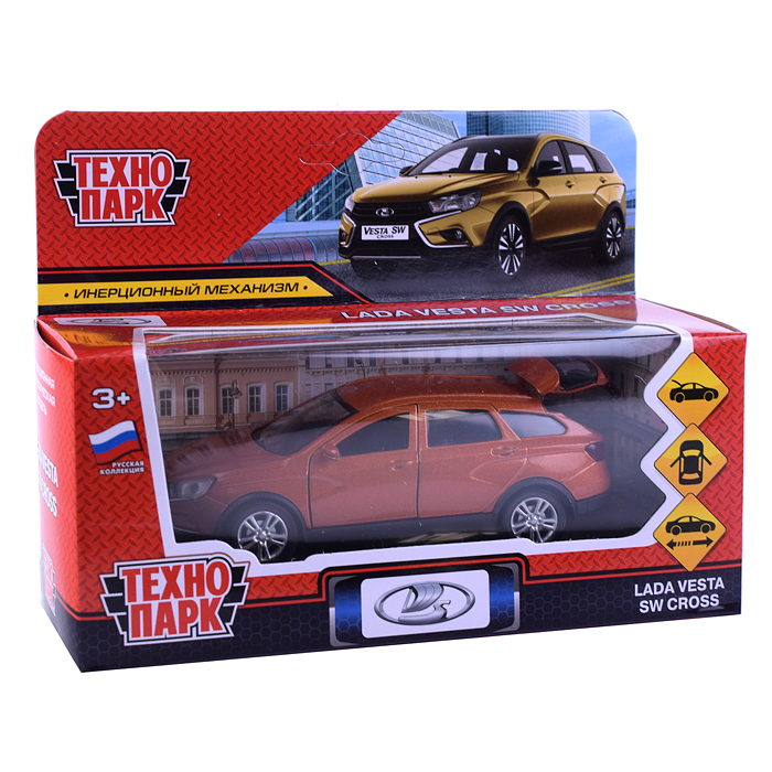 Фото к товару Машина металл Lada Vesta SW Cross, 12 см, (двер, багаж, золотой.)инерц, в коробке Машина металл Lada Vesta SW Cross, 12 см, (двер, багаж, золотой.)инерц, в коробке