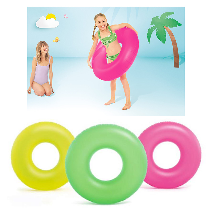 Круг для плавания «Неон», d=91см, от 9 лет, цвета МИКС, 59262NP INTEX