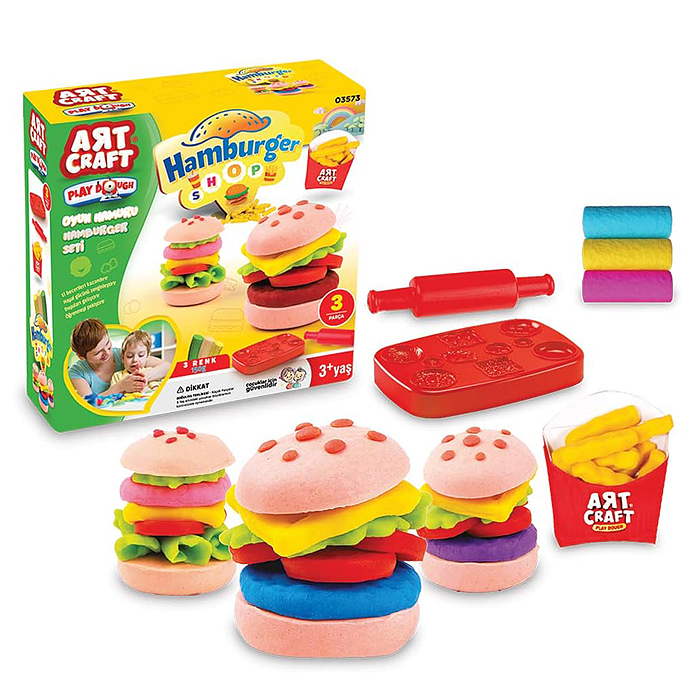 Набор для лепки "Мини-бургерная" тесто 3х50г Набор для лепки "Мини-бургерная" тесто 3х50г