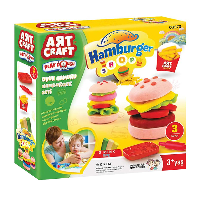 Фото к товару Набор для лепки "Мини-бургерная" тесто 3х50г Набор для лепки "Мини-бургерная" тесто 3х50г