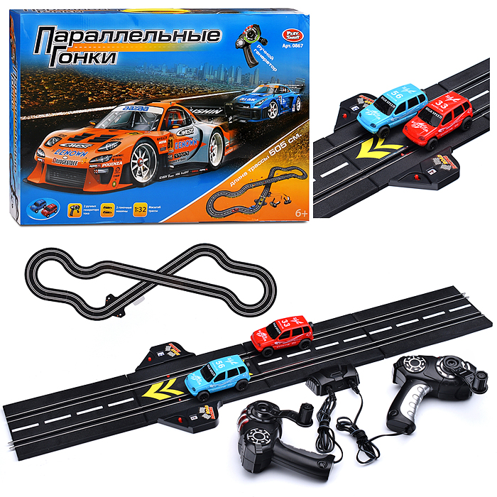 Автотрек 0867 "Параллельные гонки" в коробке Автотрек 0867 "Параллельные гонки" в коробке