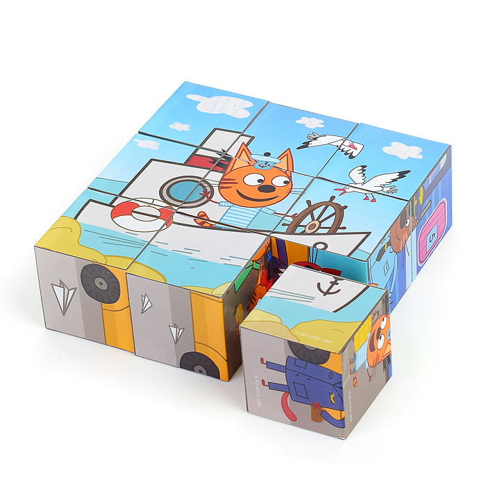 Кубики 9шт "Три кота. Транспорт" 