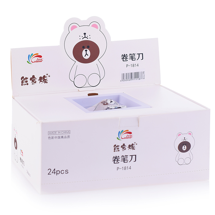 Фото к товару Точилка пластиковая "Мишка" 4х2,5см. в дисплее Точилка пластиковая "Мишка" 4х2,5см. в дисплее