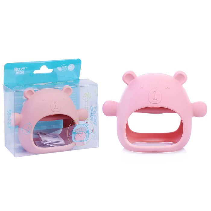 Силиконовый прорезыватель на руку "Мишка", розовый Силиконовый прорезыватель на руку "Мишка", розовый