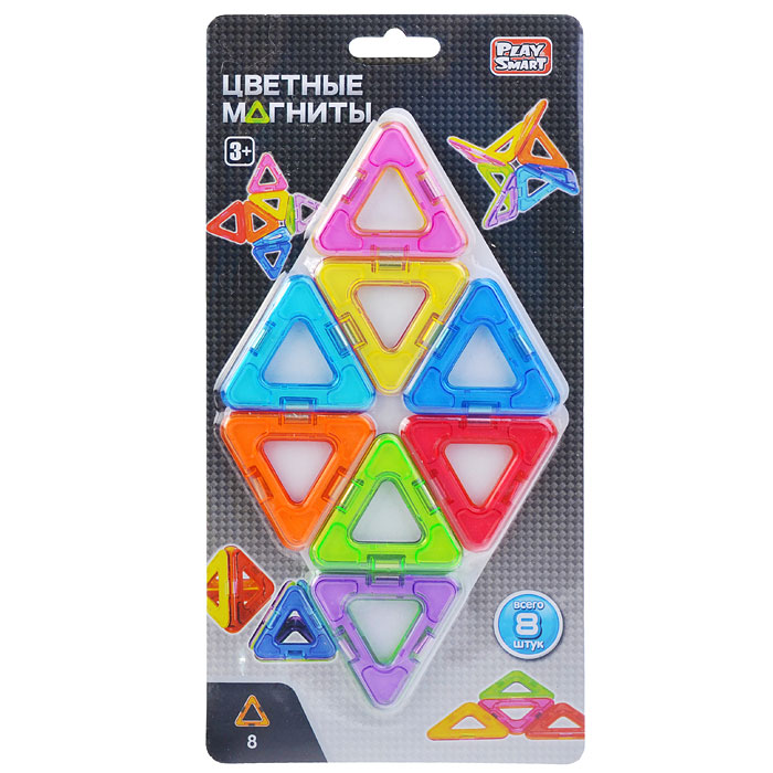 Конструктор магнитный 2432 "Цветные магниты" 8 дет., на листе