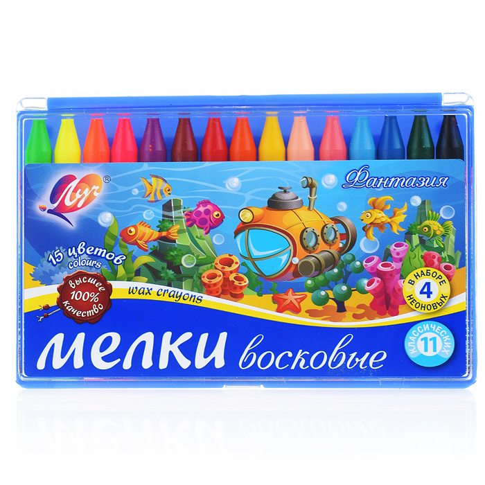 Мелки восковые 15цв. "Фантазия" (круглые) на масляной основе Мелки восковые 15цв. "Фантазия" (круглые) на масляной основе