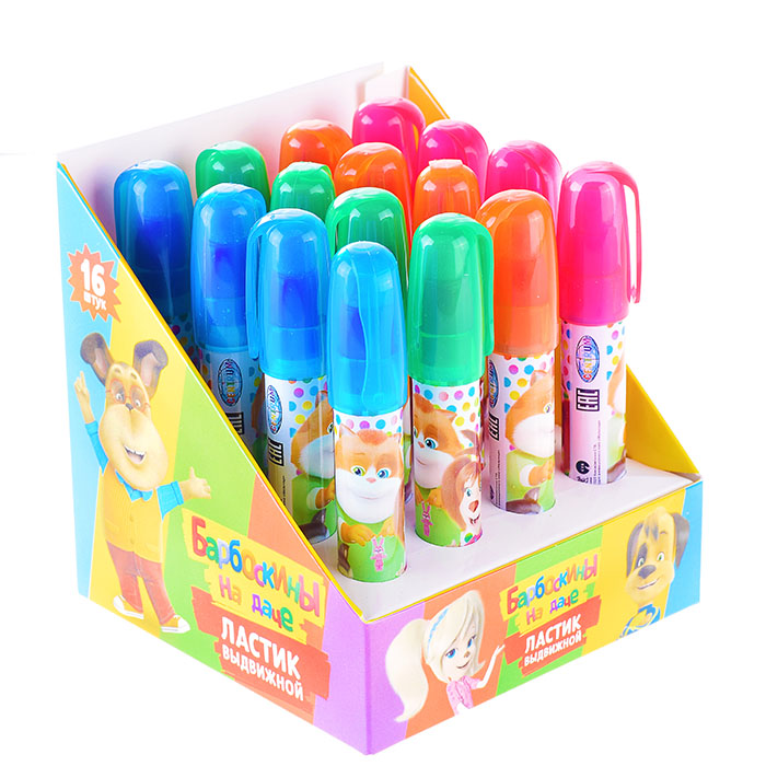 Фото к товару Ластик "Барбоскины" выдвижной, сегментный синтетический каучук Ластик "Барбоскины" выдвижной, сегментный синтетический каучук