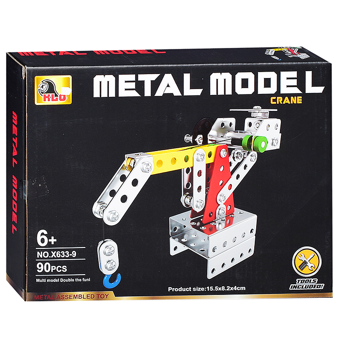 Конструктор X633-9 "Подъемный кран" (90 дет.) в коробке Конструктор X633-9 "Подъемный кран" (90 дет.) в коробке