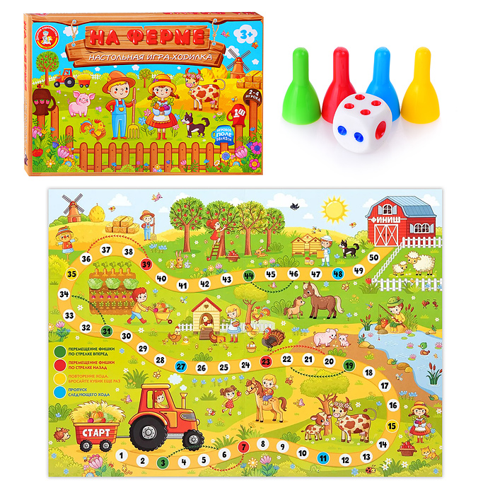 Игра настольная ходилка "На ферме" Игра настольная ходилка "На ферме"