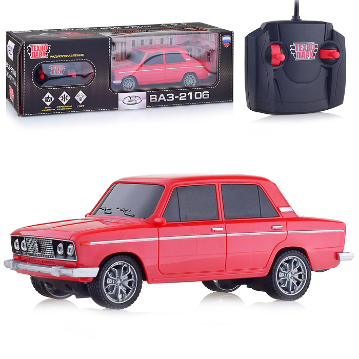 Машина р/у ВАЗ-2106 18 см, (свет, крас,) в коробке