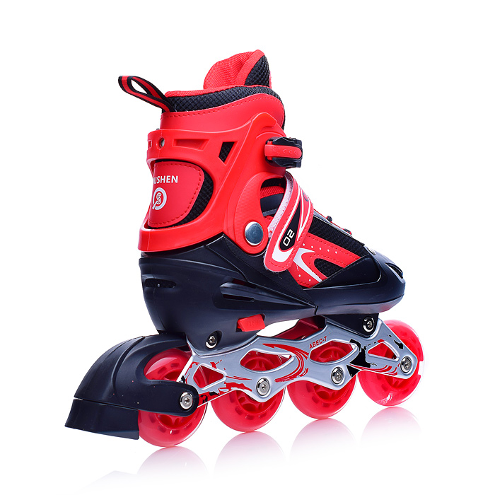 Фото к товару Роликовые коньки U001745Y раздвижные, PU колёса со светом, размер S, красные, в сумке Роликовые коньки U001745Y раздвижные, PU колёса со светом, размер S, красные, в сумке