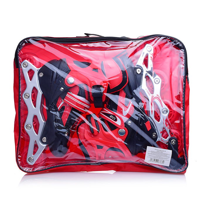 Фото к товару Роликовые коньки U001745Y раздвижные, PU колёса со светом, размер S, красные, в сумке Роликовые коньки U001745Y раздвижные, PU колёса со светом, размер S, красные, в сумке