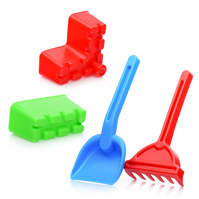 Песочный набор "Крепость"( 2 формочки, совок, грабли)