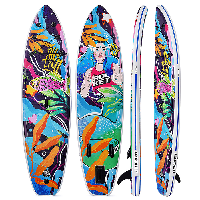 Фото к товару Надувная SUP-доска ROCKET (SUP-board 10,6ʺ 320*80*15 см) Надувная SUP-доска ROCKET (SUP-board 10,6ʺ 320*80*15 см)