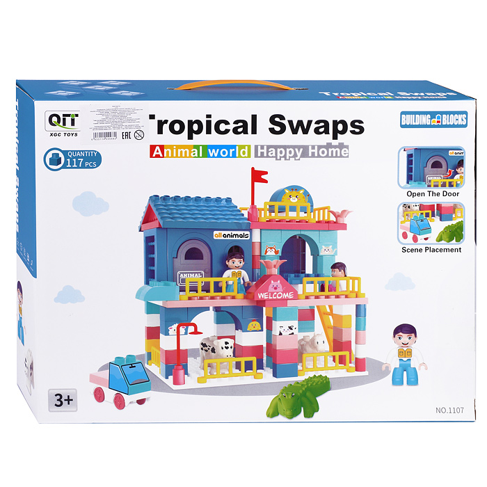 Конструктор 1107 "Зоопарк-2" 111 дет., в коробке Конструктор 1107 "Зоопарк-2" 111 дет., в коробке