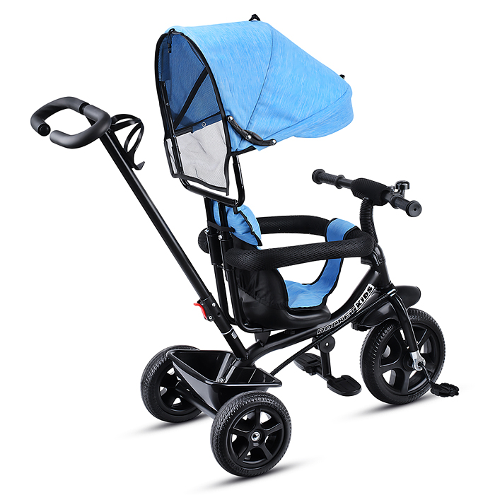 Фото к товару Велосипед 658-1, 3-х колесный, синий Велосипед 658-1, 3-х колесный, синий