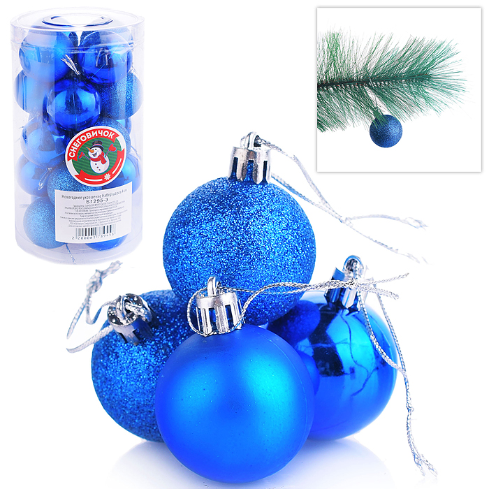 Набор шаров S1295-3 "Новогодний красавец" (4см) в коробке Набор шаров S1295-3 "Новогодний красавец" (4см) в коробке