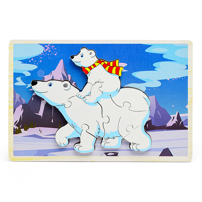 Фото к товару Пазл-вкладыш D1283 "Мишки на севере" Пазл-вкладыш D1283 "Мишки на севере"