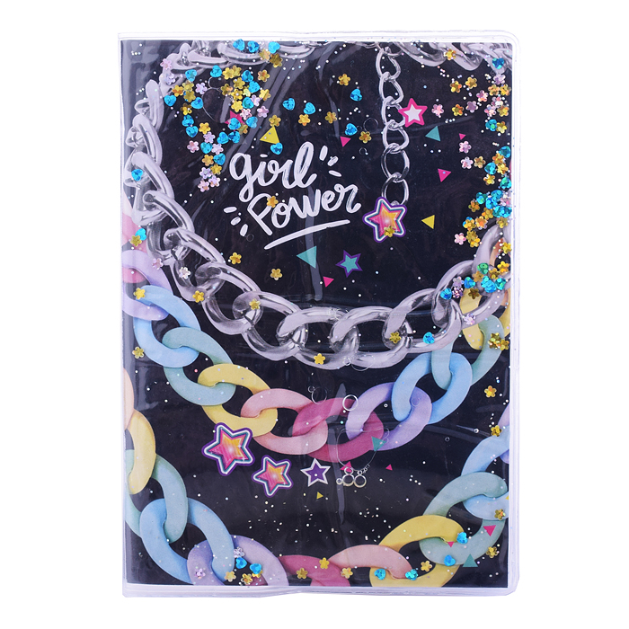 Записная книжка"Цепи" формат А6, 11х15 см, 56 листов в клетку на скрепке, обложка с гелевым наполнен Записная книжка"Цепи" формат А6, 11х15 см, 56 листов в клетку на скрепке, обложка с гелевым наполнен